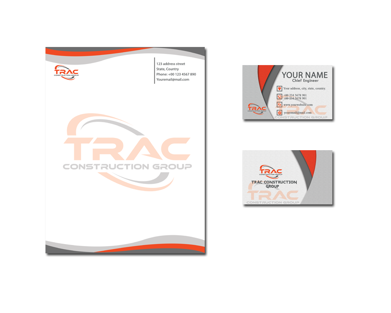 Business Card & Stationery Design entry 1404345 submitted by oomar_graphix to the Business Card & Stationery Design for TRAC Construction Group run by tigrok