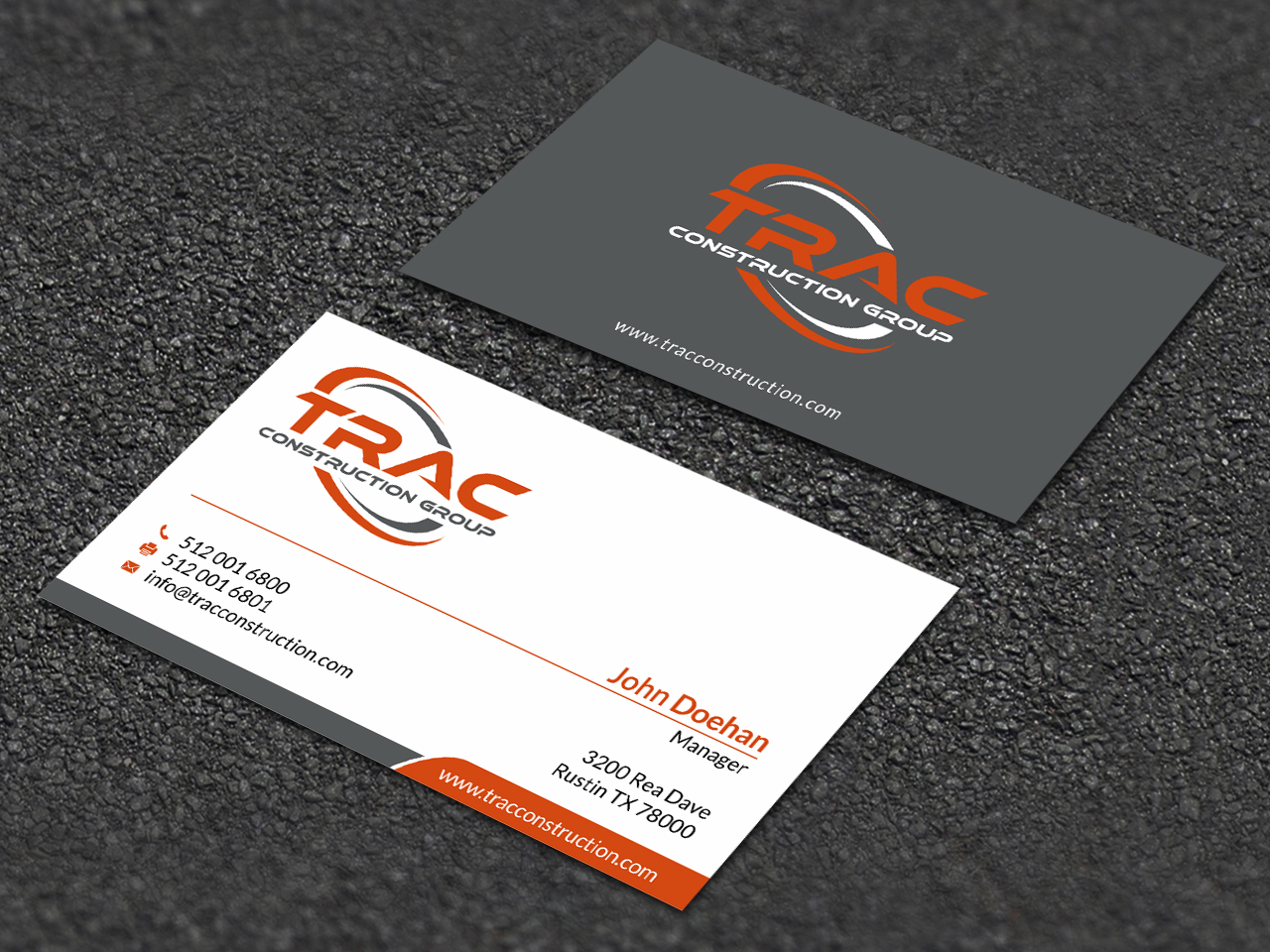 Business Card & Stationery Design entry 1404345 submitted by skyford412 to the Business Card & Stationery Design for TRAC Construction Group run by tigrok