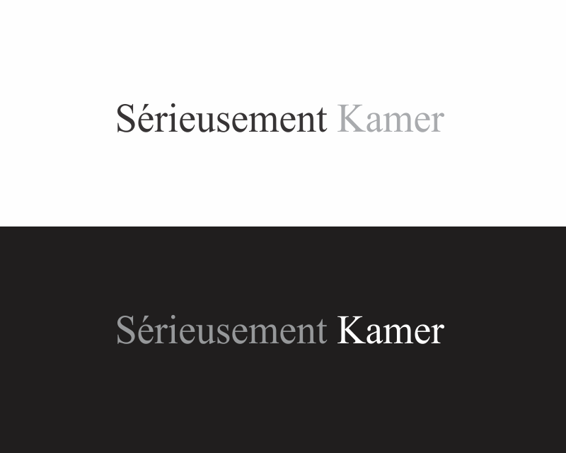 Logo Design entry 1427365 submitted by taufik30 to the Logo Design for Sérieusement Kamer  run by tyrionlannister