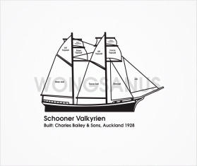 Graphic Design entry 1476444 submitted by bluegaptek to the Graphic Design for Valkyrien a 77 foot wooden schooner drawing run by Glide2277