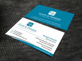 Business Card & Stationery Design Entry 1513987 submitted by skyford412 to the contest for Gade & Parekh, LLP run by roopenesq