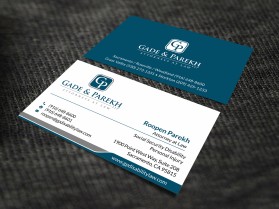 Business Card & Stationery Design entry 1514010 submitted by skyford412 to the Business Card & Stationery Design for Gade & Parekh, LLP run by roopenesq