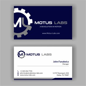Business Card & Stationery Design entry 1545728 submitted by skyford412 to the Business Card & Stationery Design for Motus Labs run by jim.fontaine@motus-labs.com