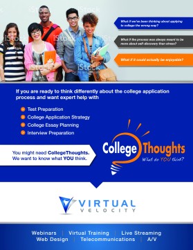Graphic Design entry 1548886 submitted by airish.designs to the Graphic Design for CollegeThoughts and VirtualVelocity run by lsing2000