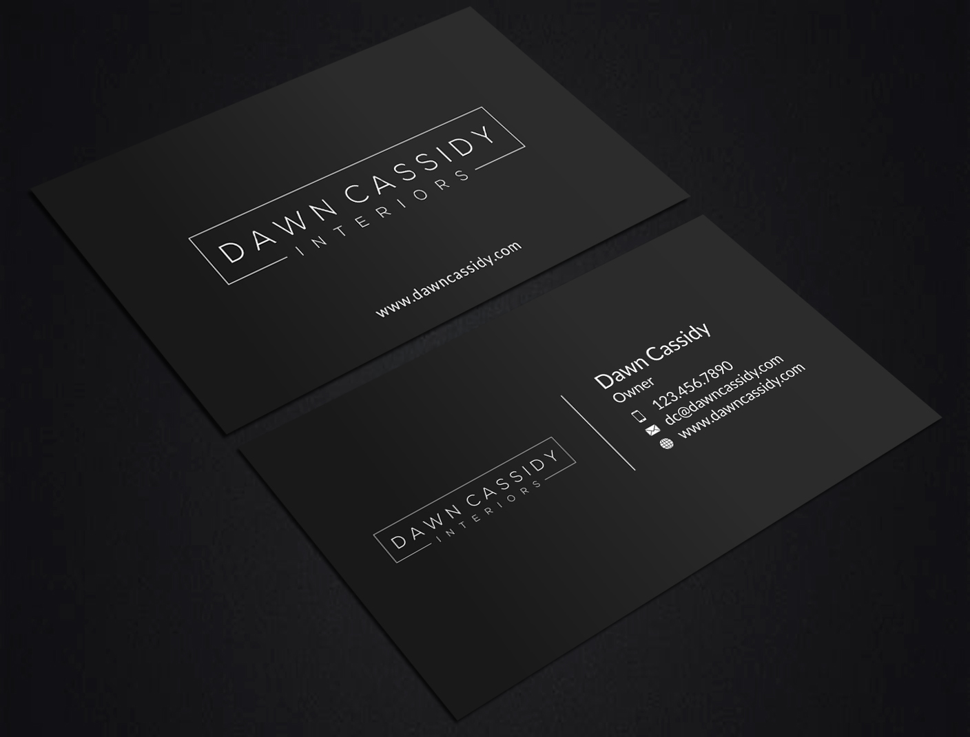 Business Card & Stationery Design entry 1553983 submitted by skyford412 to the Business Card & Stationery Design for Dawn Cassidy Interiors run by allisononeill88