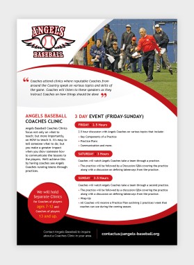 Brochure Design Entry 1613991 submitted by kittu to the contest for Angels Baseball run by jaquilante