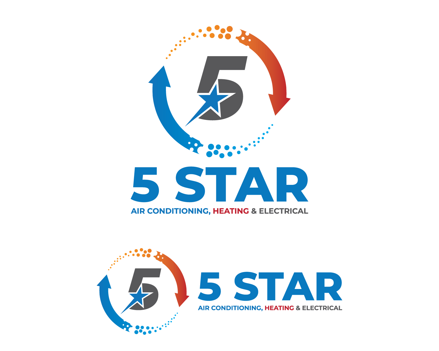 Logo Design entry 1566836 submitted by dsdezign to the Logo Design for 5 Star Air Conditioning, Heating & Electrical run by jwilkes1979