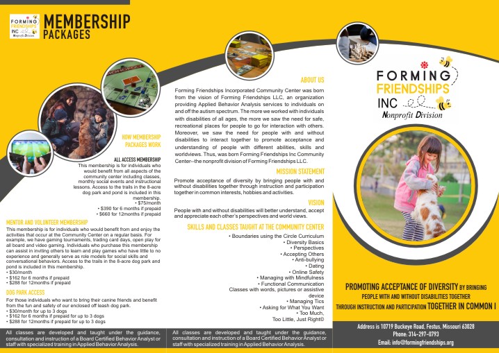 Brochure Design entry 1576950 submitted by Wonkberan to the Brochure Design for Forming Friendships Inc Community Center PLEASE USE THE LOGO THAT SAYS “nonprofit division” run by Kpetefish