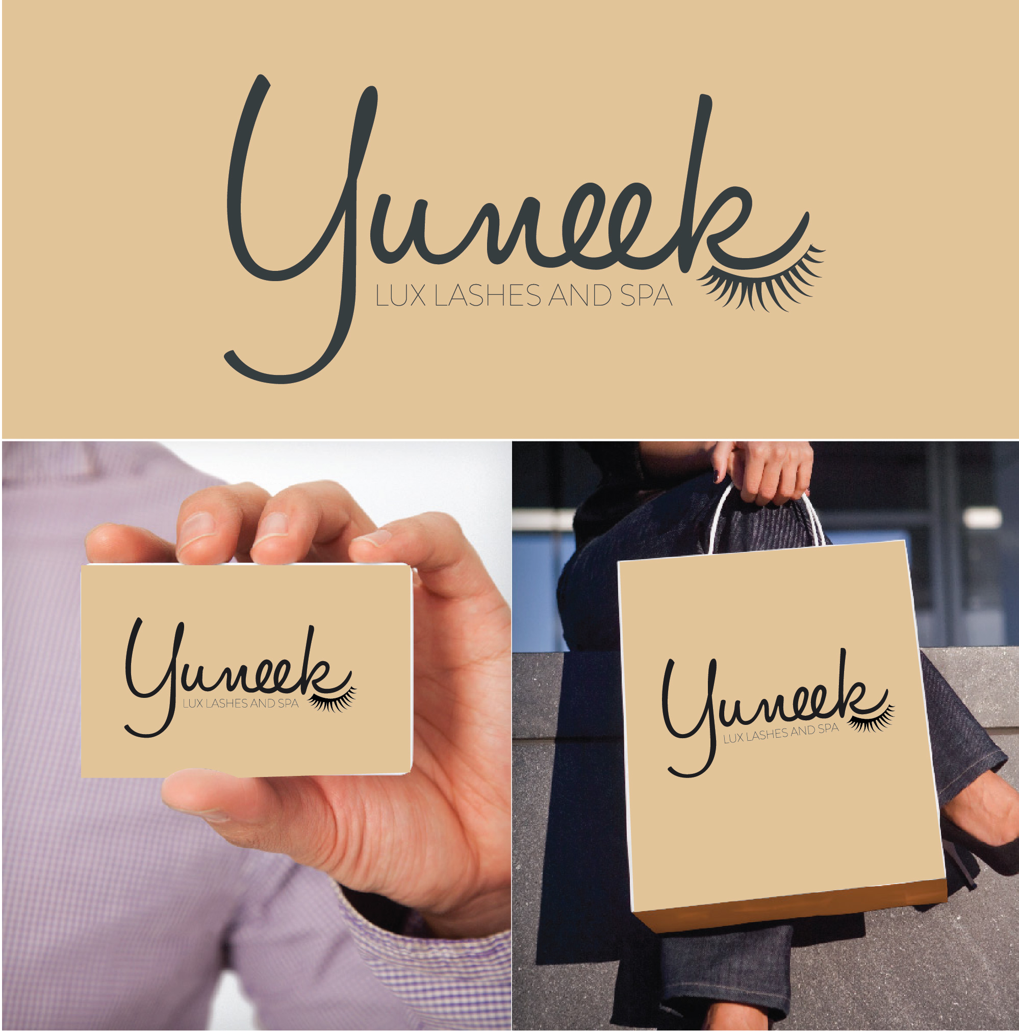 Logo Design entry 1601148 submitted by morearts to the Logo Design for Yuneek Lux Lashes and Spa run by thegooroomg