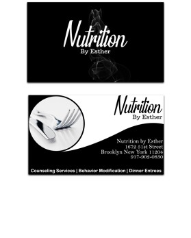 Business Card & Stationery Design Entry 1671045 submitted by Pasindu to the contest for Nutrition by Esther run by chester