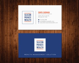 Business Card & Stationery Design entry 1618440 submitted by Sonia99 to the Business Card & Stationery Design for Silicon Private Wealth run by heyupat6857