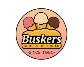 Logo Design entry 1620465 submitted by Krazykjb05 to the Logo Design for Buskers (subs and ice cream) run by tshirttimemachine