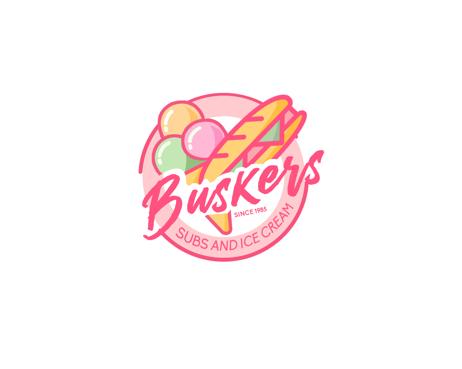 Logo Design entry 1620480 submitted by Edge Creative to the Logo Design for Buskers (subs and ice cream) run by tshirttimemachine