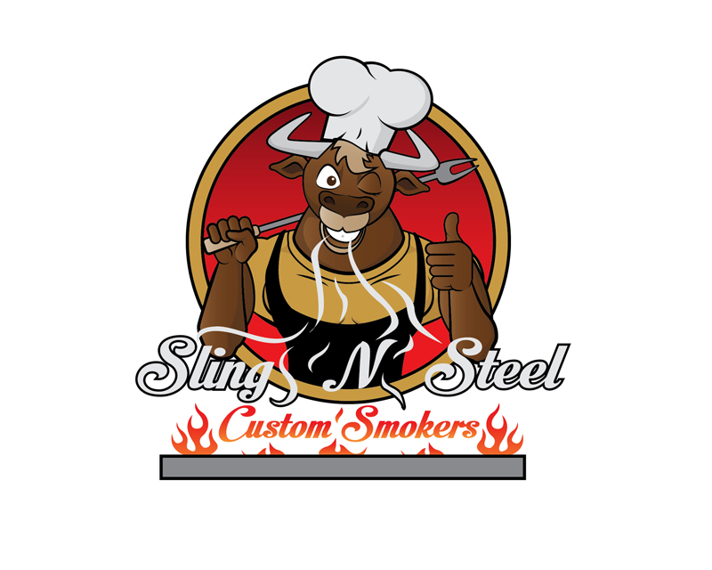 Logo Design entry 1656740 submitted by sirtwo to the Logo Design for Sling ‘N’ Steel Custom Smokers run by Natrhodes