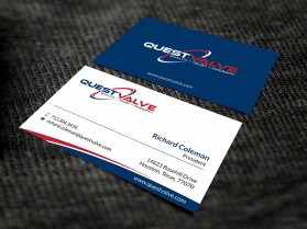 Business Card & Stationery Design Entry 1664444 submitted by skyford412 to the contest for Quest Valve & Controls run by richard.texas