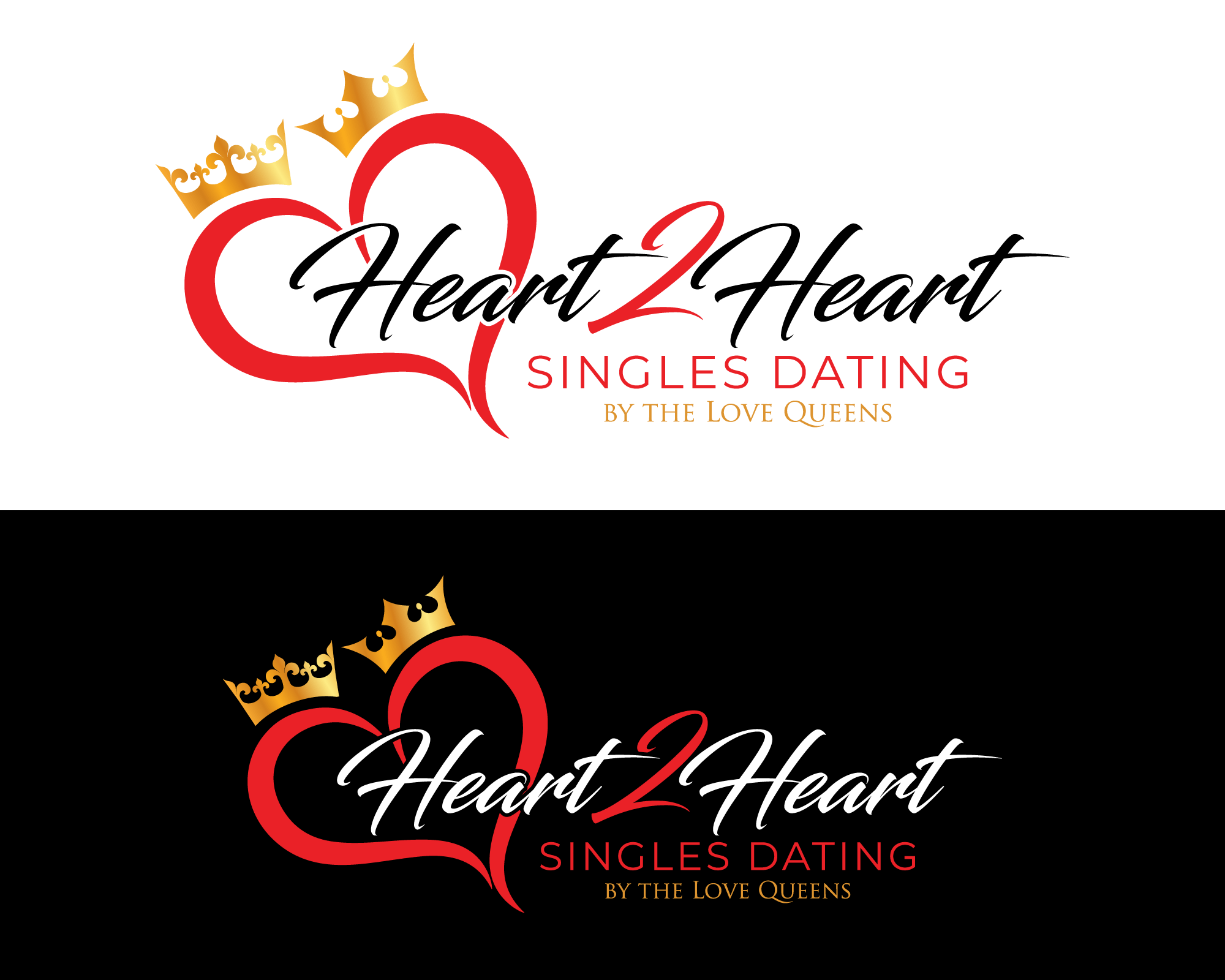 Logo Design entry 1665409 submitted by dsdezign to the Logo Design for Heart 2 Heart Singles Dating by the Love Queens run by Heart2Heart