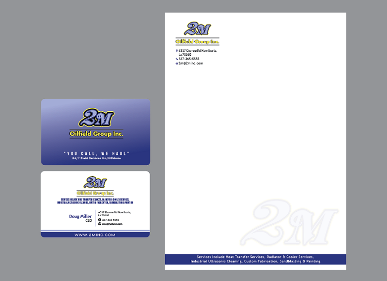 Business Card & Stationery Design entry 1666239 submitted by iamthestrange to the Business Card & Stationery Design for 2M Oilfield Group run by pmiller