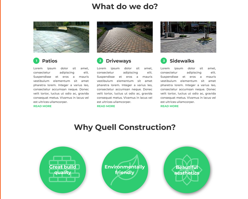 Web Design entry 1666779 submitted by AleksanderK to the Web Design for Quell Construction, LLC run by DBJenkins