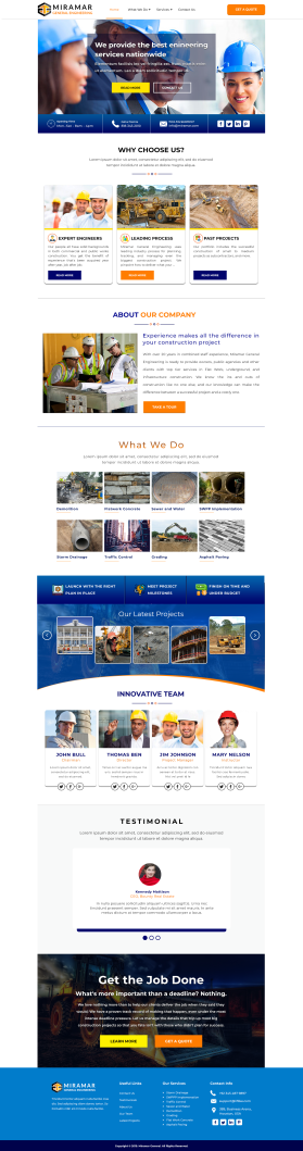 Web Design entry 1715421 submitted by MuhammadR to the Web Design for Miramar General Engineering run by alex2015