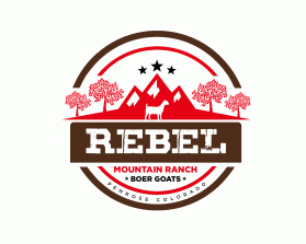 Logo Design entry 1726522 submitted by hormhsign to the Logo Design for Rebel Mountain Ranch Boer Goats run by brandonsher