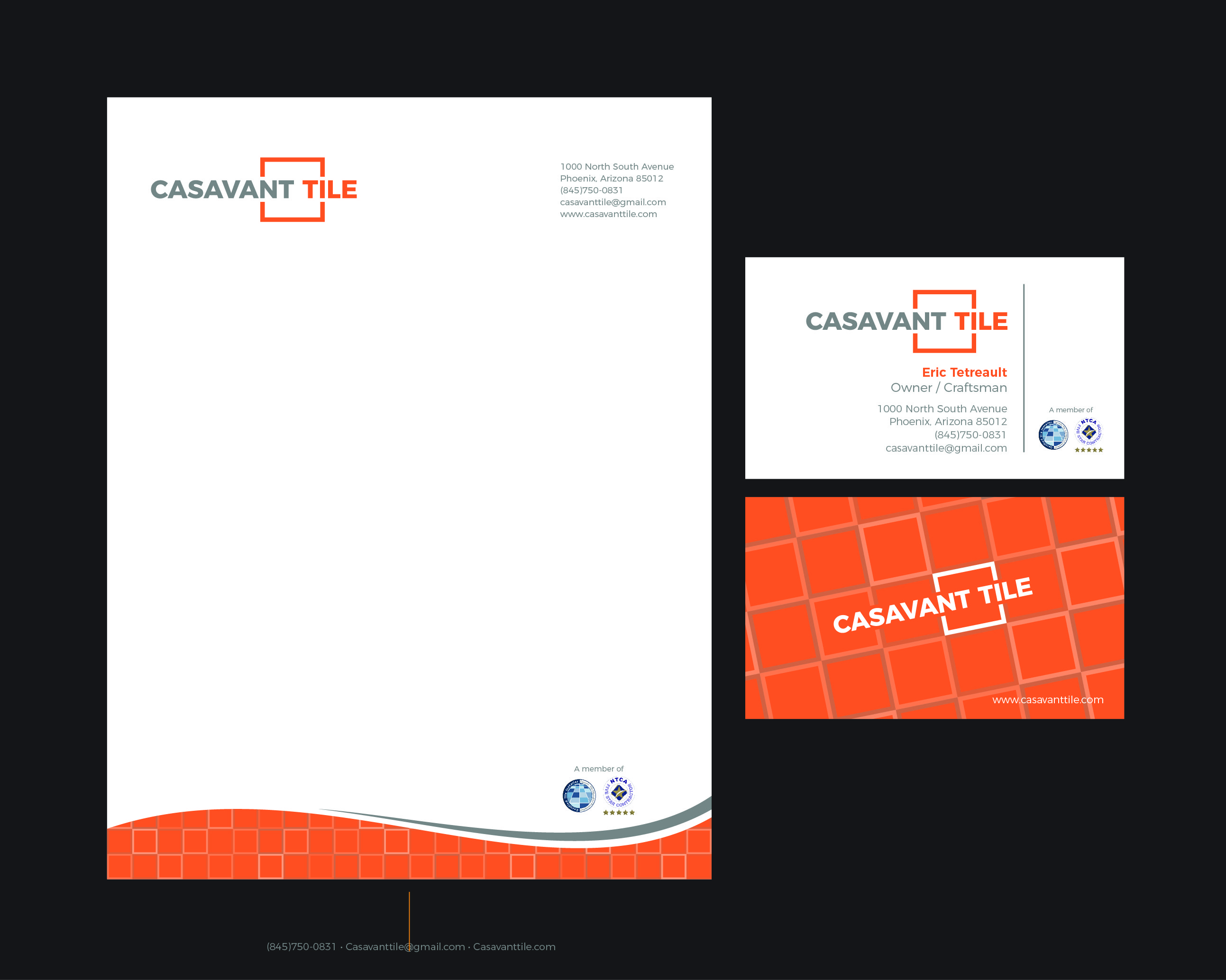 Business Card & Stationery Design entry 1776402 submitted by Efzone2005 to the Business Card & Stationery Design for Casavant Tile run by CasavantTile