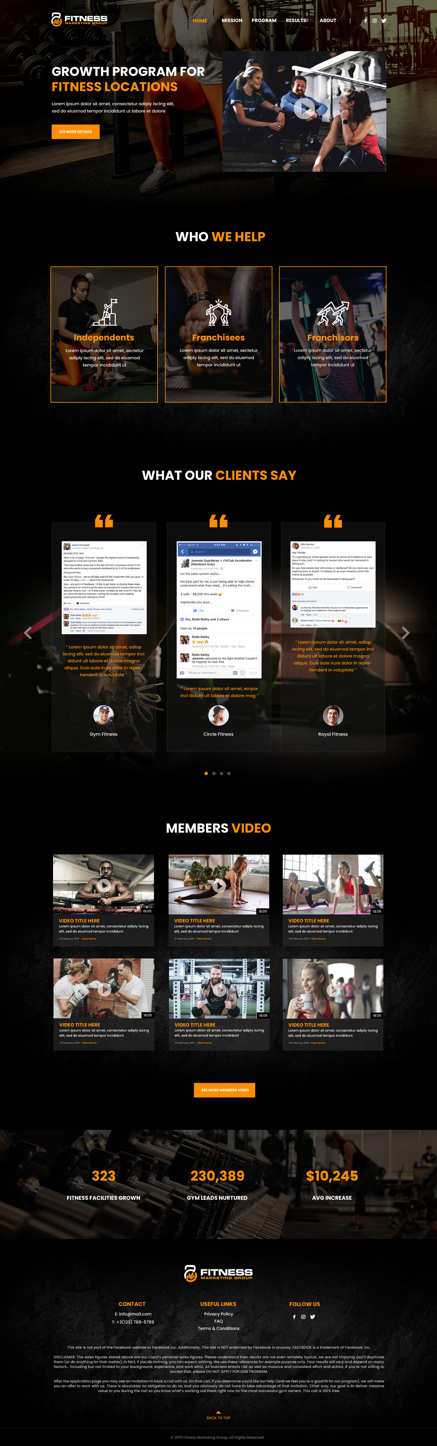 Web Design entry 1780233 submitted by Ch@mp88 to the Web Design for Fitness Marketing Group run by WatanabeStevenC