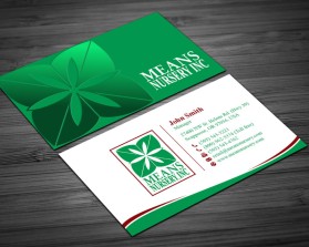 Business Card & Stationery Design entry 1805397 submitted by Imagine Design to the Business Card & Stationery Design for Means Nursery, Inc. run by Orenco