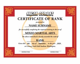Graphic Design Entry 1810176 submitted by Artwizard1966 to the contest for Arena Combat, certificate for rank run by Scavone1983