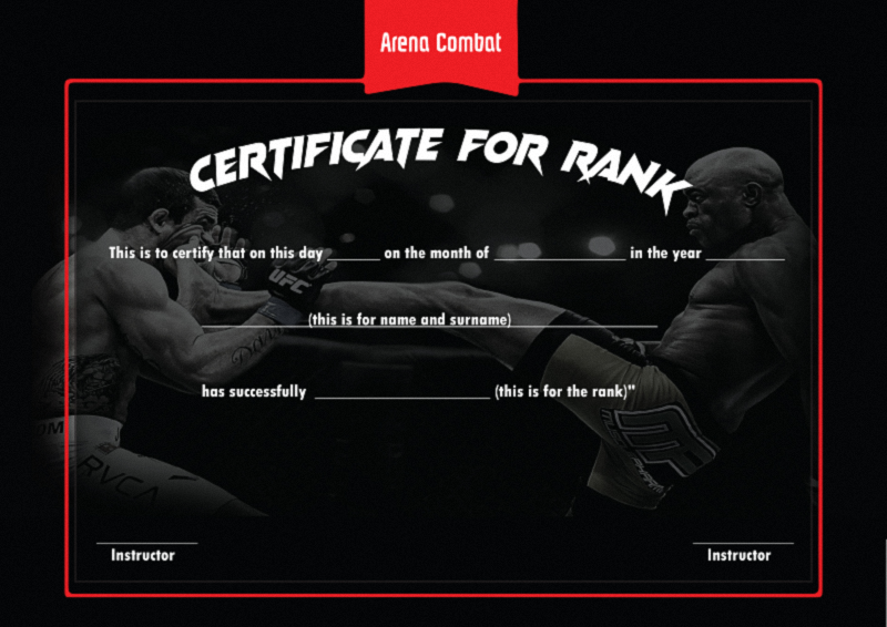 Graphic Design entry 1810242 submitted by Mirak Ayala to the Graphic Design for Arena Combat, certificate for rank run by Scavone1983