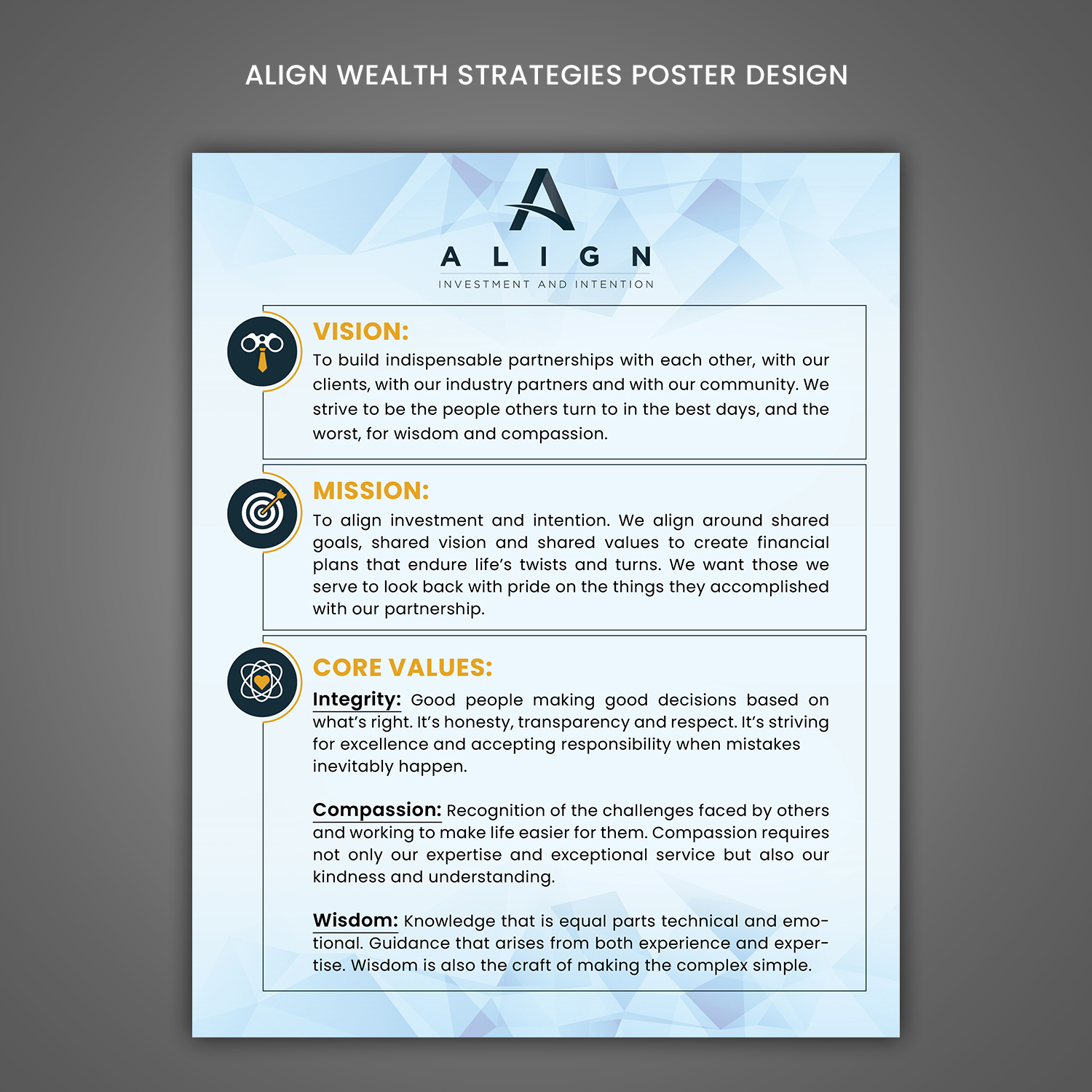 Graphic Design entry 1821272 submitted by pdwork to the Graphic Design for Align Wealth Strategies LLC run by Jmcross11