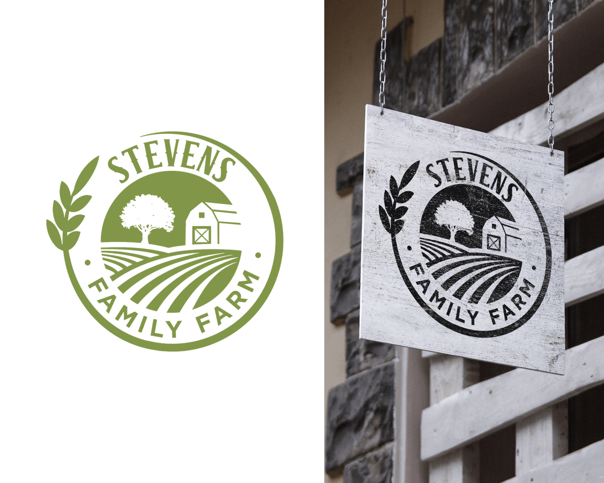 Logo Design entry 1888291 submitted by DonyAditya1933 to the Logo Design for Stevens Family Farm - SEE UPLOADED EXAMPLE run by kenny@kasmedia.io