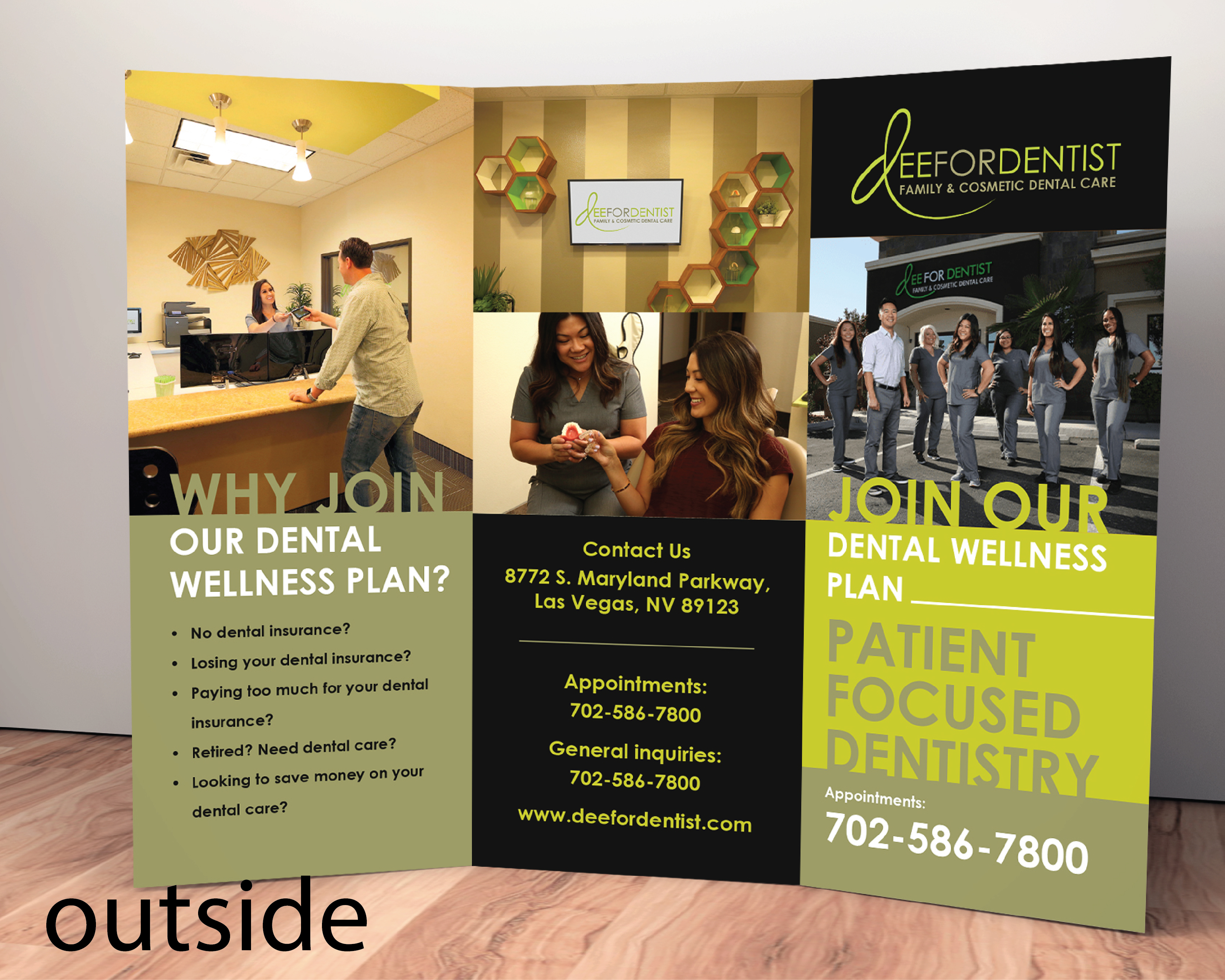 Brochure Design entry 1895874 submitted by JOYMAHADIK to the Brochure Design for Dee for Dentist run by deefordentist