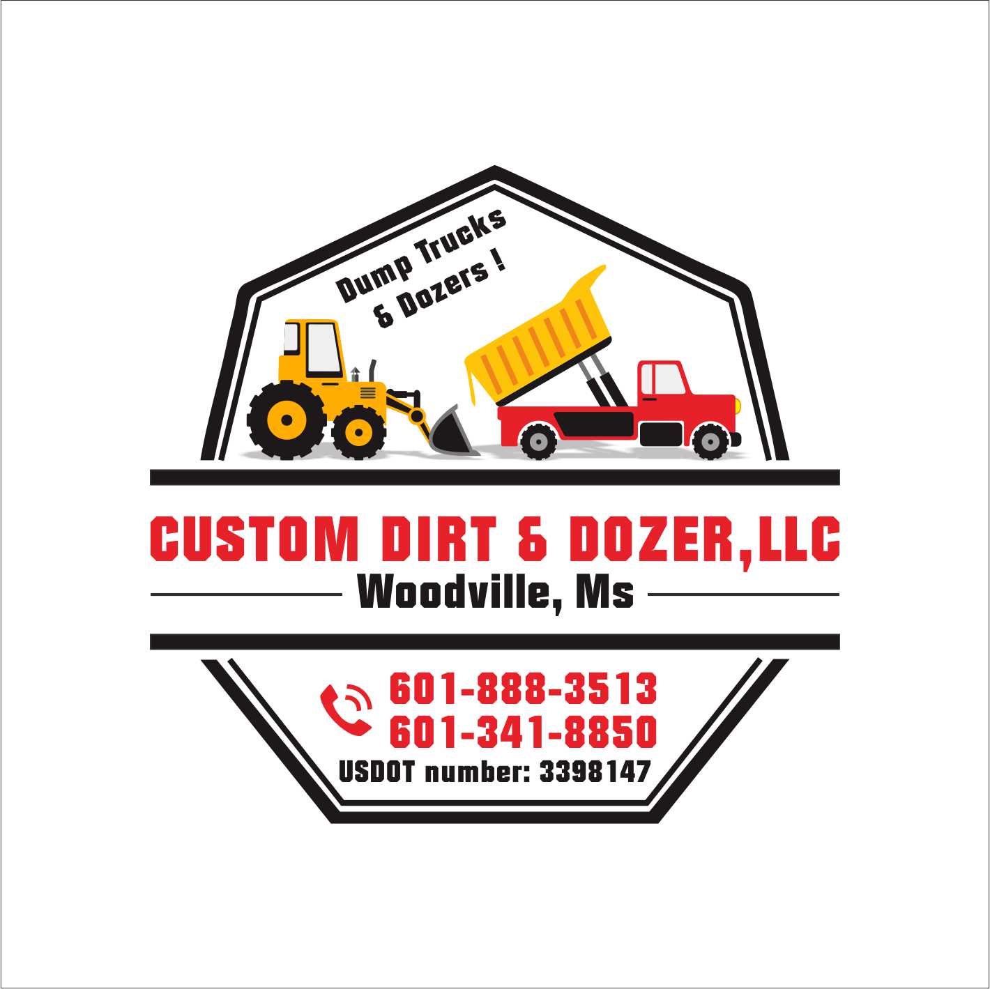 Graphic Design entry 1922304 submitted by daudchrist to the Graphic Design for Custom Dirt & Dozer, LLC run by leshamotes