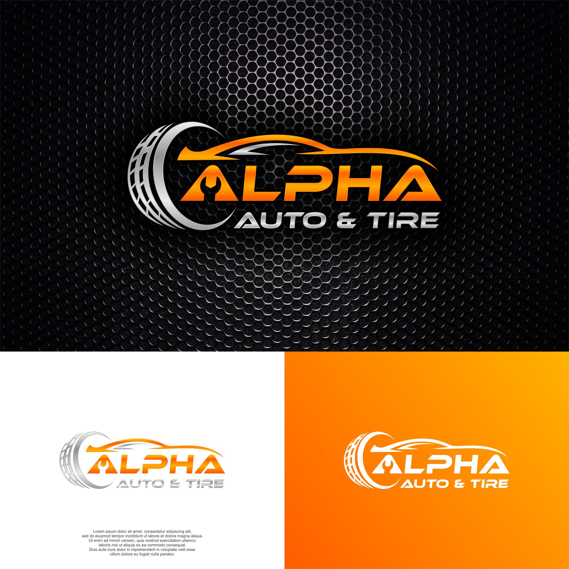 Logo Design entry 1938328 submitted by XinThink to the Logo Design for Alpha Auto & Tire run by Rybred