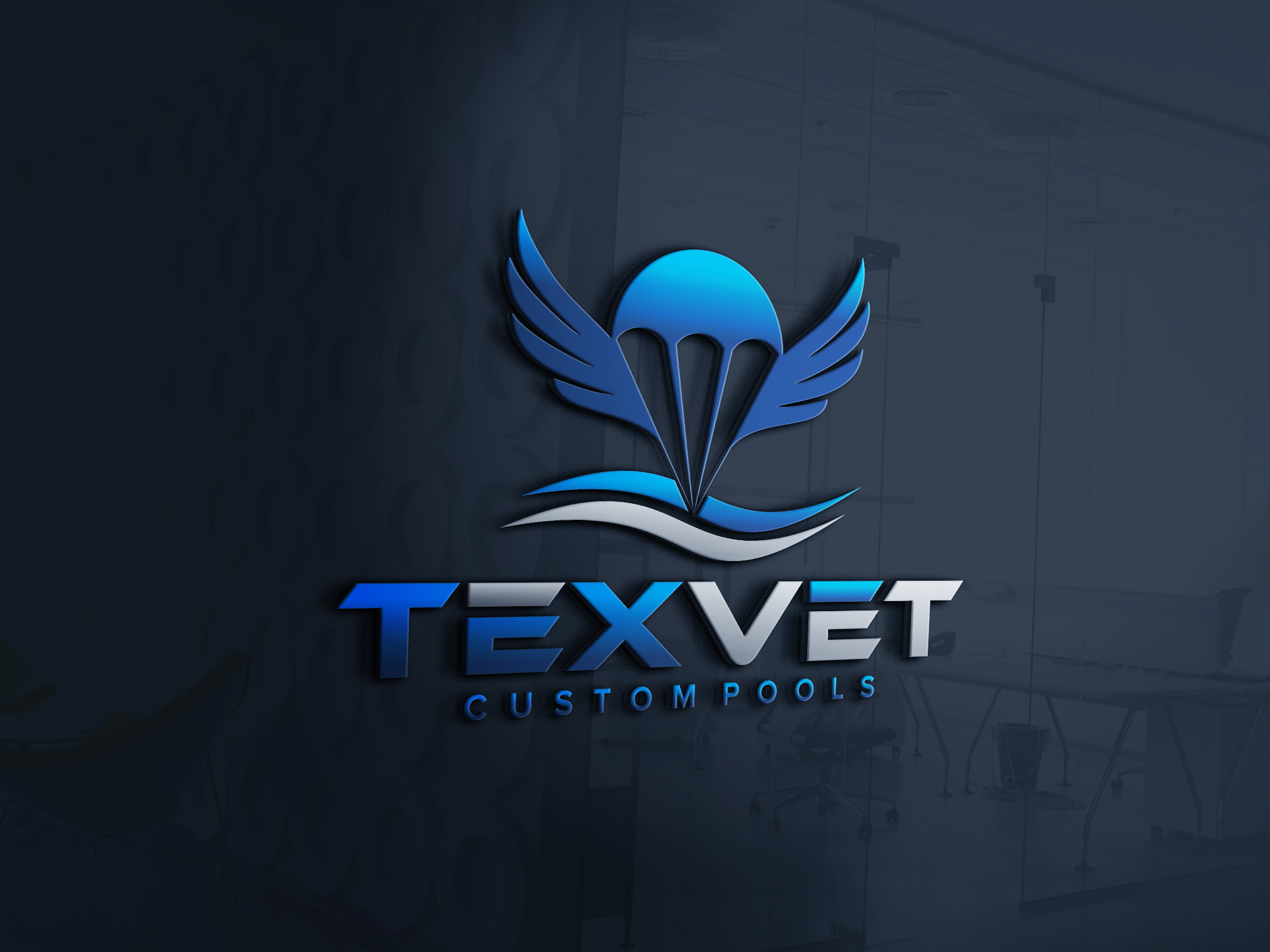 Logo Design entry 1956564 submitted by makrufi to the Logo Design for TexVet Custom Pools run by Richard.coan.jr@gmail.com