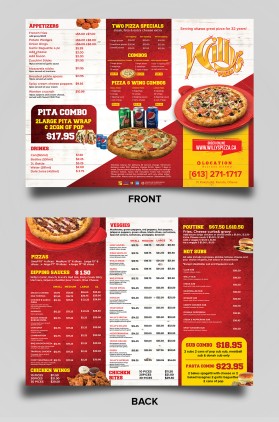 Brochure Design entry 1960195 submitted by caco5758 to the Brochure Design for Willys Pizza run by fbartos