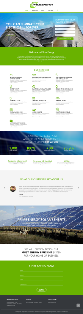 Web Design entry 1962144 submitted by devintaule to the Web Design for Prime Energy Solar run by ResultsGrow