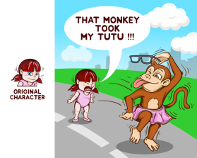 Graphic Design entry 1984537 submitted by trihandaka to the Graphic Design for That Monkey Took My Tutu (children's book character) run by imthat1guy