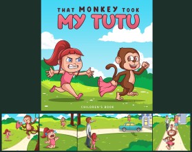 Graphic Design entry 1984551 submitted by plexdesign to the Graphic Design for That Monkey Took My Tutu (children's book character) run by imthat1guy