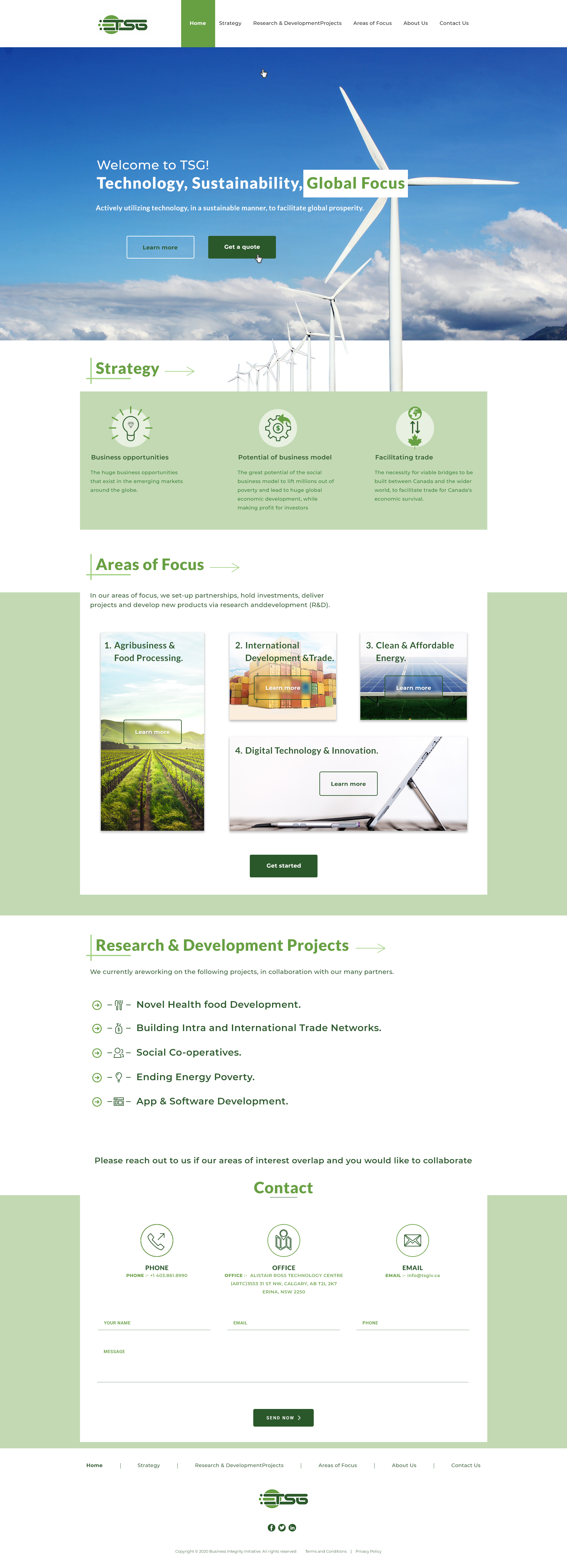 Web Design entry 1989372 submitted by ateeq to the Web Design for TSG Integrated Ventures run by tukdat