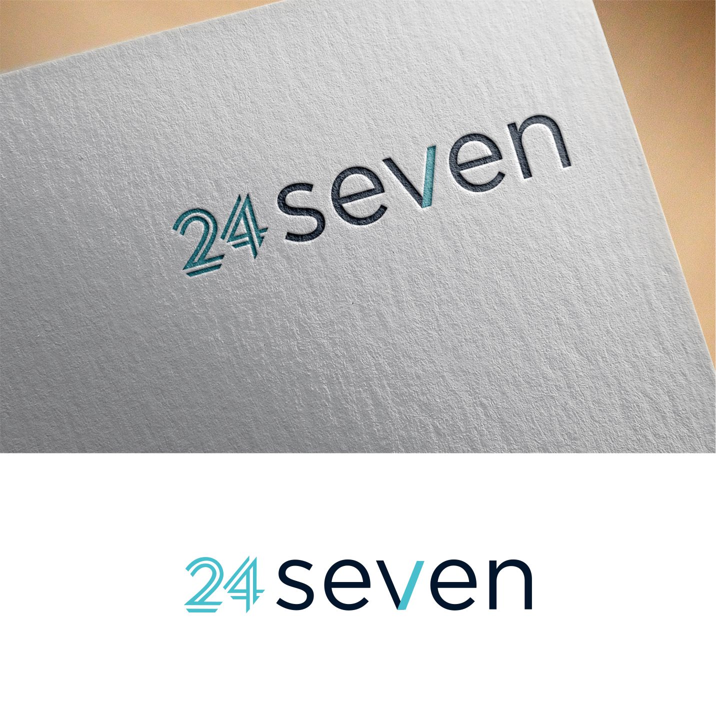 An abstract 24/7 seven logo design Stock Vector | Adobe Stock