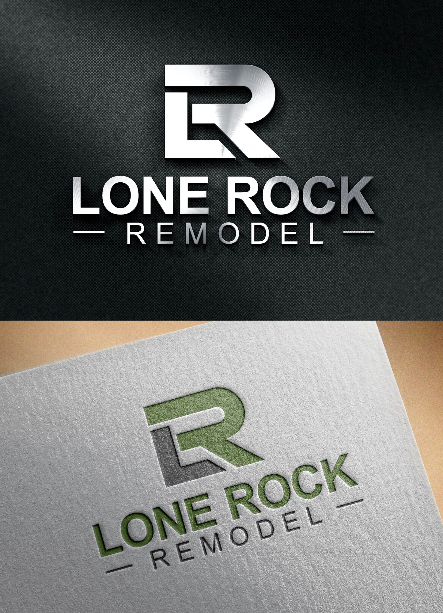 Logo Design entry 2028591 submitted by shehans to the Logo Design for Lone Rock Remodel run by haubrich01