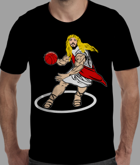T-Shirt Design entry 2085557 submitted by dragandjb to the T-Shirt Design for White hair God Playing Basketball run by sperrygroup