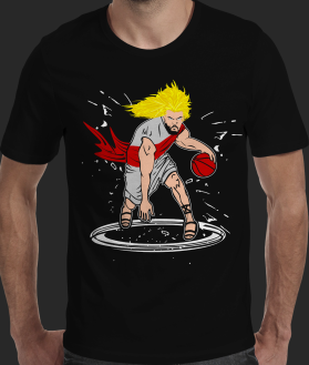 T-Shirt Design entry 2085566 submitted by TOM1 to the T-Shirt Design for White hair God Playing Basketball run by sperrygroup