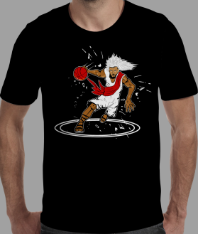 T-Shirt Design entry 2085567 submitted by dragandjb to the T-Shirt Design for White hair God Playing Basketball run by sperrygroup