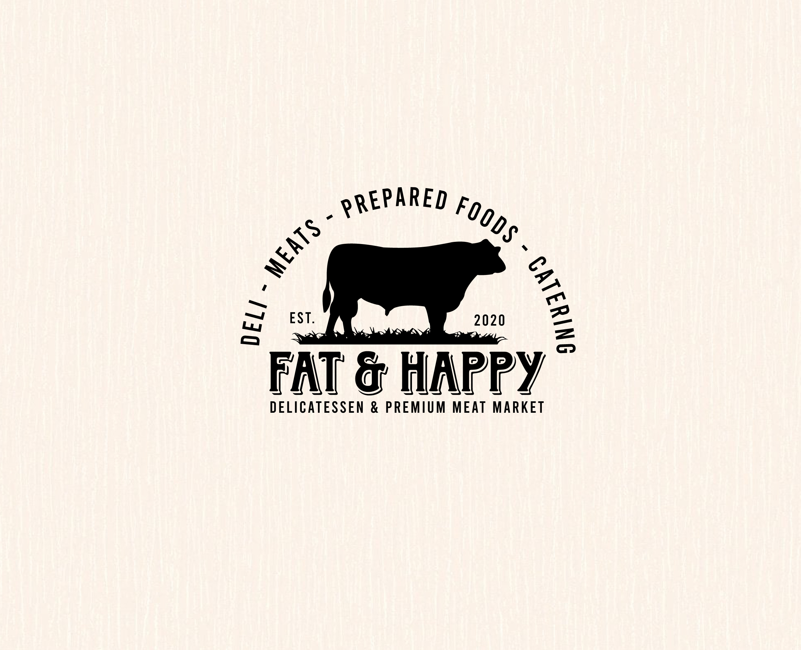 Logo Design entry 2134728 submitted by Shark Attack to the Logo Design for Fat and Happy Delicatessen & Premium Meat Market run by smaggard0604