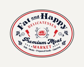 Logo Design entry 2134727 submitted by kaharjo to the Logo Design for Fat and Happy Delicatessen & Premium Meat Market run by smaggard0604
