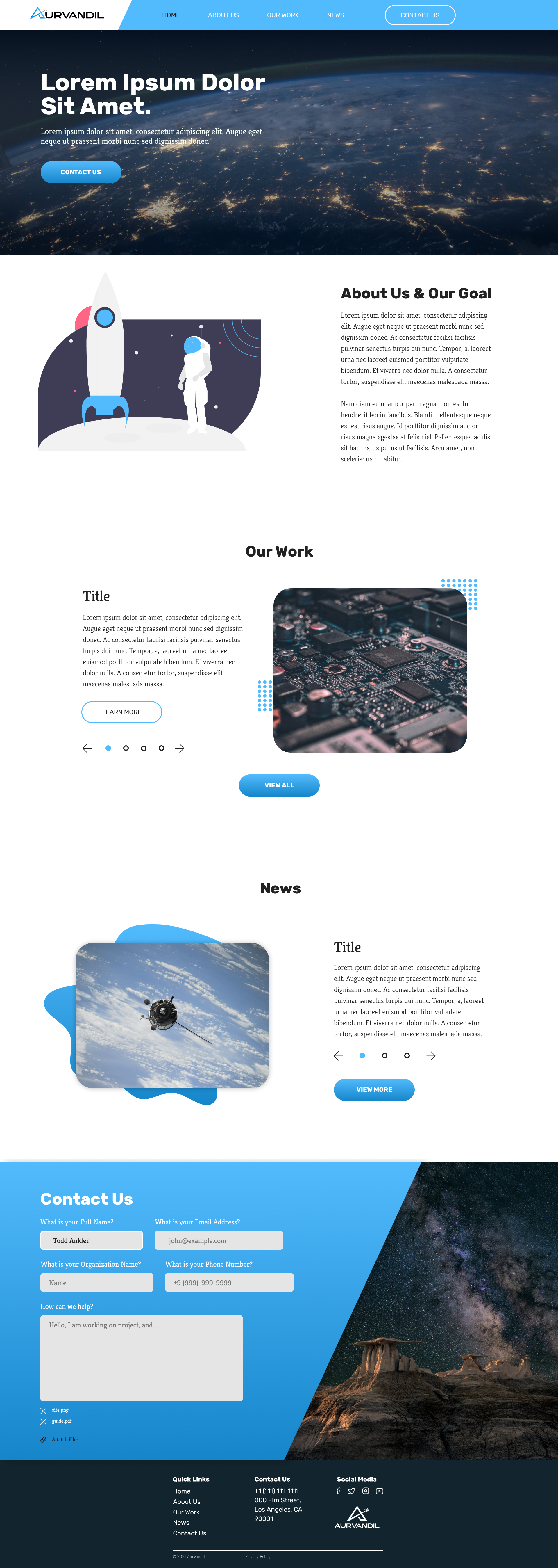 Web Design entry 2174044 submitted by TheAdamPerson to the Web Design for Aurvandil run by Aurvandil