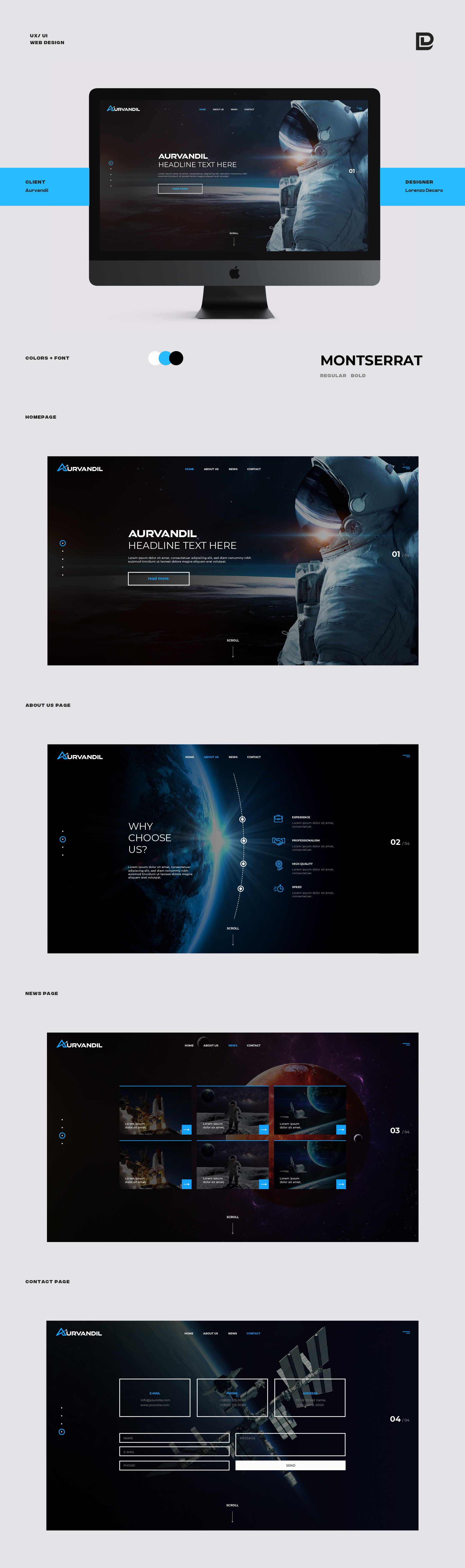 Web Design entry 2174042 submitted by lorenzodecaro.graphics to the Web Design for Aurvandil run by Aurvandil