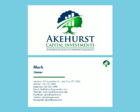 Business Card & Stationery Design entry 2219390 submitted by Subhashdake4577 to the Business Card & Stationery Design for Akehurst Capital Investments run by akehurst